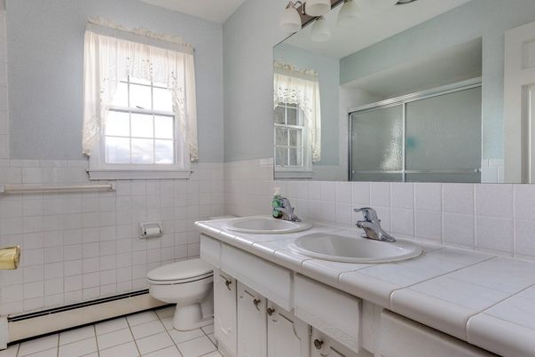 Bathroom, Glass Shower, Interior, Tile Countertops