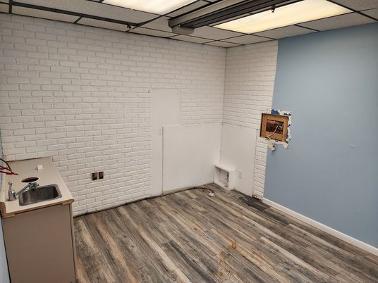 Empty room, Interior, Stone Walls, Wood Texture Flooring