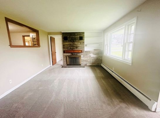 Empty room, Fireplace, Interior, Wood Texture Flooring