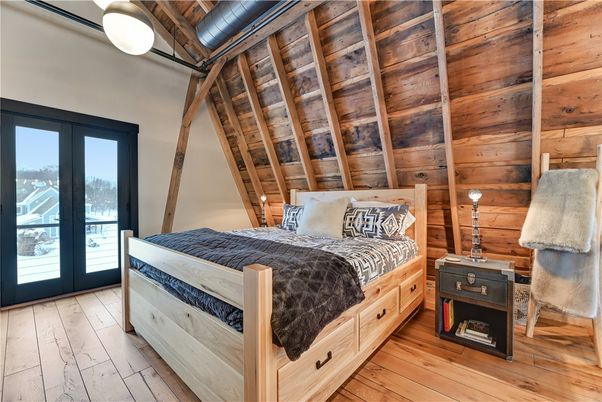 Bedroom, Interior, Wooden Beams, Wooden Ceilings, Wood Texture Flooring, Wooden Walls