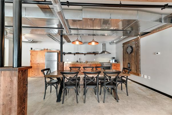 Dining room, Interior, Kitchen, Pendant Lights, Stainless Steel Appliances