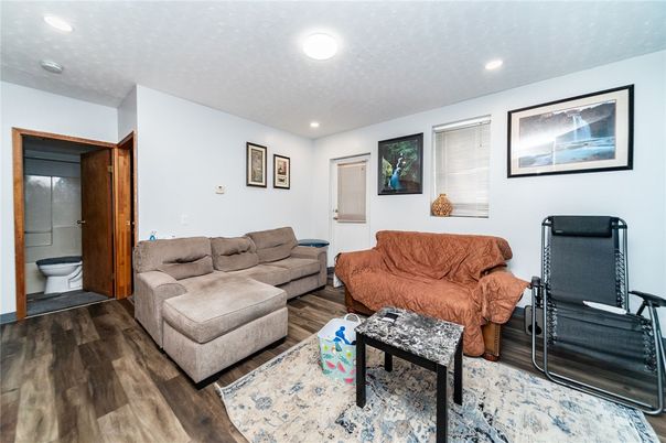 Bathroom, Interior, Living room, Recessed Lighting, Wood Texture Flooring