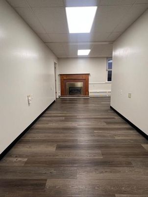 Fireplace, Interior, Recessed Lighting, Wood Texture Flooring