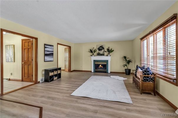 Fireplace, Interior, Wood Texture Flooring