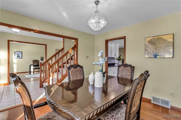 Chandelier, Dining room, Interior, Wood Texture Flooring