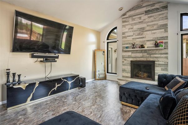Fireplace, Interior, Living room, Wood Texture Flooring, Wooden Walls