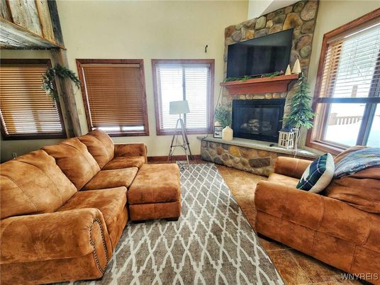 Fireplace, Interior, Living room, Stone Walls