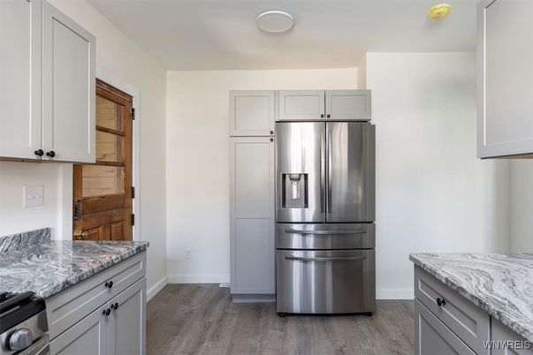 Interior, Kitchen, Stainless Steel Appliances, Wood Texture Flooring