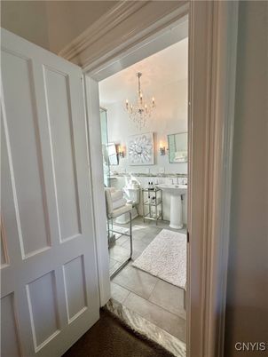 Bathroom, Chandelier, Interior
