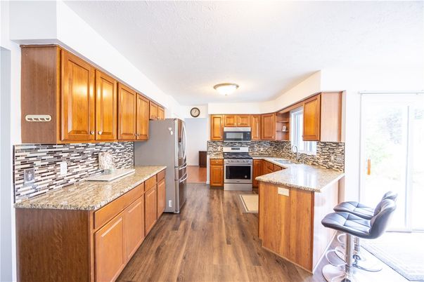 Interior, Kitchen, Stainless Steel Appliances, Wood Texture Flooring