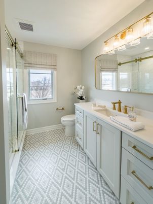 Bathroom, Dual Sink Vanities, Glass Shower, Interior