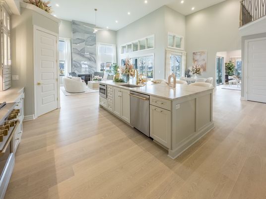 Interior, Kitchen, Living room, Pendant Lights, Recessed Lighting, Stainless Steel Appliances, Wood Texture Flooring