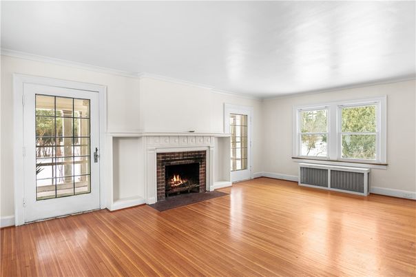 Empty room, Fireplace, Interior, Wood Texture Flooring