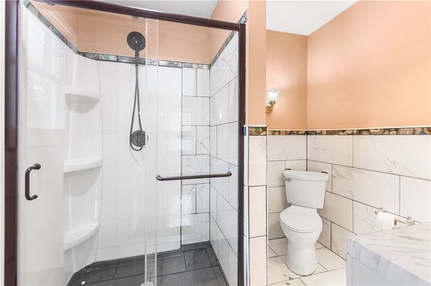 Bathroom, Glass Shower, Interior, Marble Walls