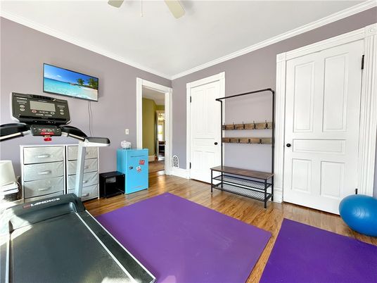 Fitness Equipment, Interior, Wood Texture Flooring