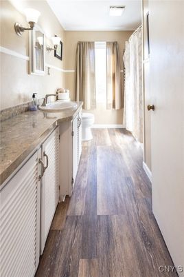 Bathroom, Dual Sink Vanities, Interior, Wood Texture Flooring