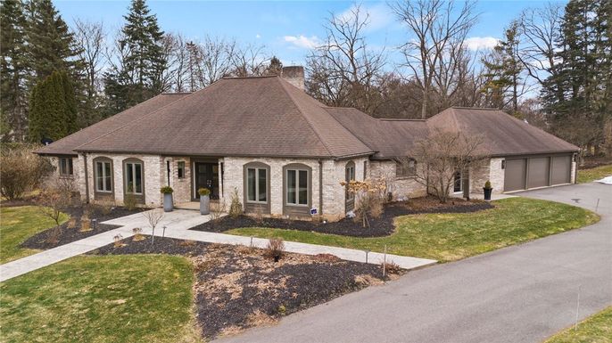 Attached, Detached Garage, Exterior, Facade, Brick Facade, French Provincial