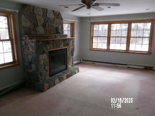 Empty room, Fireplace, Interior, Stone Walls