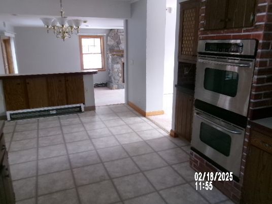 Chandelier, Interior, Kitchen, Stainless Steel Appliances