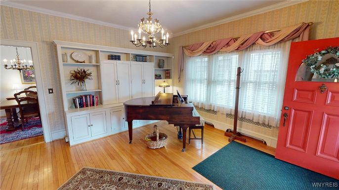 Chandelier, Interior, Piano, Wood Texture Flooring