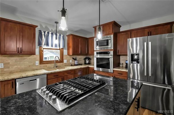 Interior, Kitchen, Pendant Lights, Stainless Steel Appliances