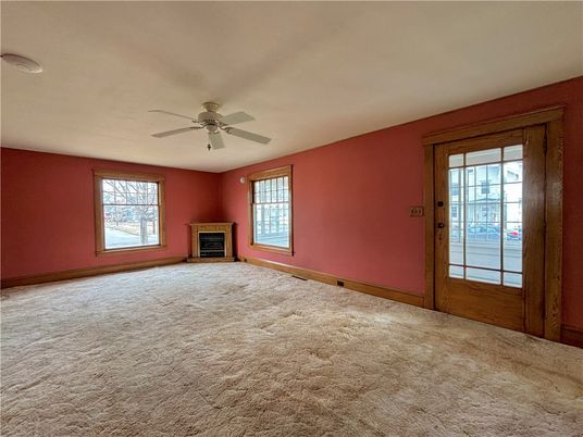 Empty room, Fireplace, Interior
