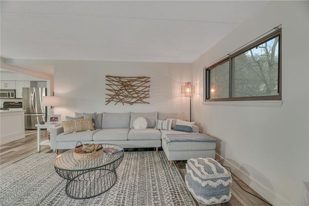 Interior, Kitchen, Living room, Stainless Steel Appliances, Wood Texture Flooring