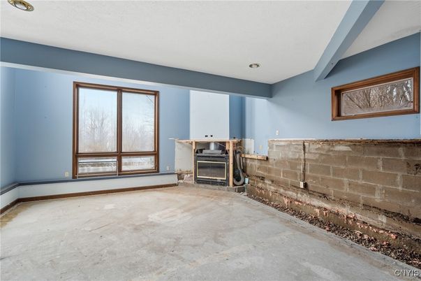 Empty room, Fireplace, Interior, Recessed Lighting