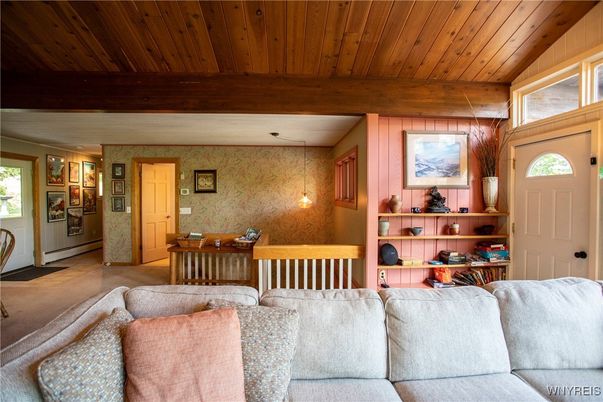 Interior, Living room, Pendant Lights, Wooden Beams, Wooden Ceilings