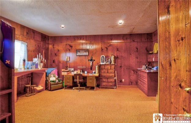 Home Office, Interior, Recessed Lighting, Wooden Walls