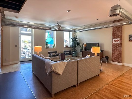 Interior, Living room, Recessed Lighting, Stone Walls, Wood Texture Flooring