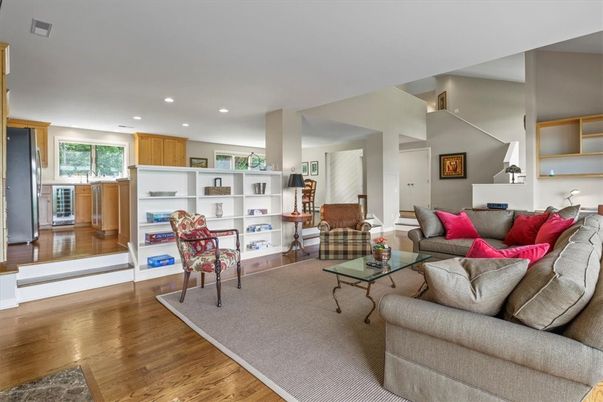 Interior, Kitchen, Living room, Recessed Lighting, Wood Texture Flooring