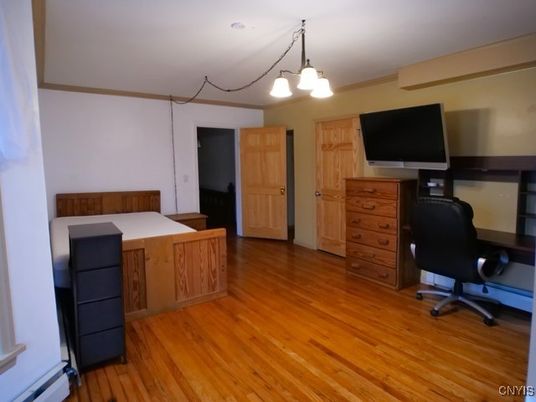 Home Office, Interior, Pendant Lights, Wood Texture Flooring