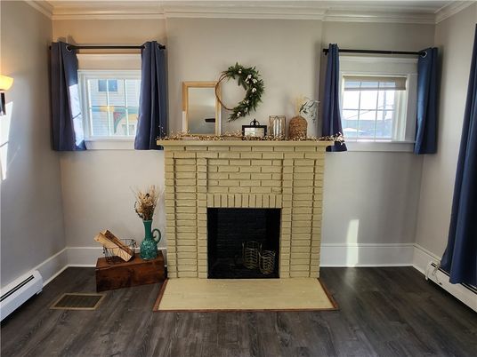 Fireplace, Interior, Wood Texture Flooring