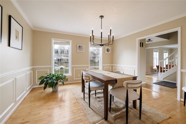 Chandelier, Dining room, Interior, Pendant Lights, Wood Texture Flooring