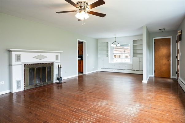 Empty room, Fireplace, Interior, Wood Texture Flooring
