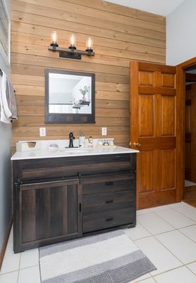 Bathroom, Dual Sink Vanities, Interior, Wooden Walls