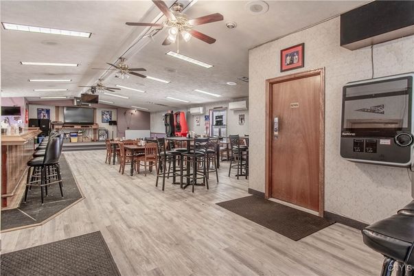 Dining room, Interior, Kitchen, Recessed Lighting, Wood Texture Flooring