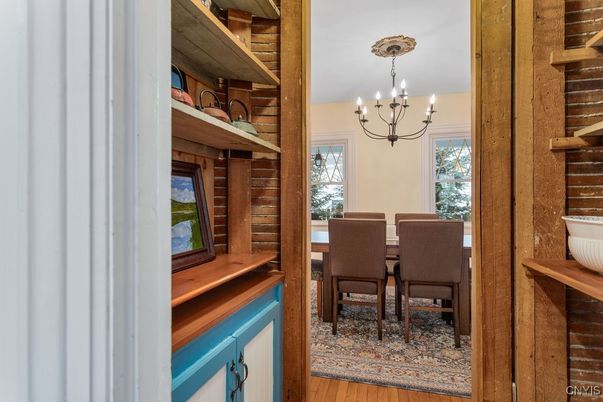 Chandelier, Dining room, Interior, Wood Texture Flooring
