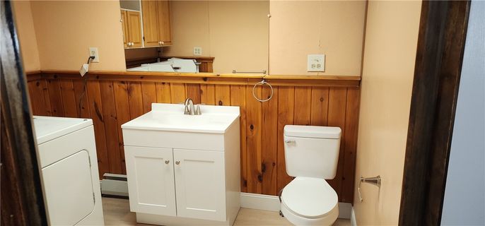 Bathroom, Interior, Washer, Wooden Walls