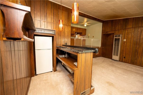 Interior, Kitchen, Wooden Walls