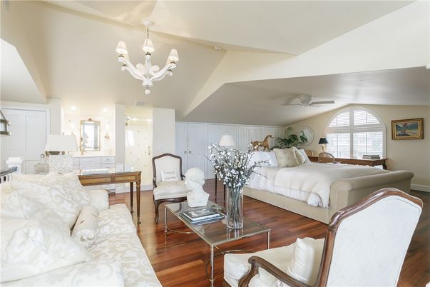 Bedroom, Chandelier, Interior, Wood Texture Flooring