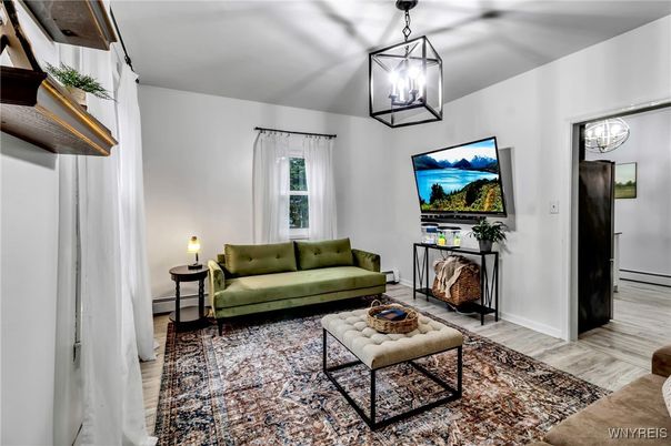 Interior, Living room, Pendant Lights, Wood Texture Flooring