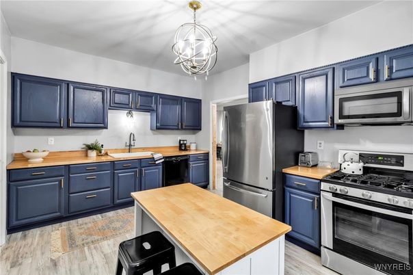 Interior, Kitchen, Stainless Steel Appliances, Wood Texture Flooring