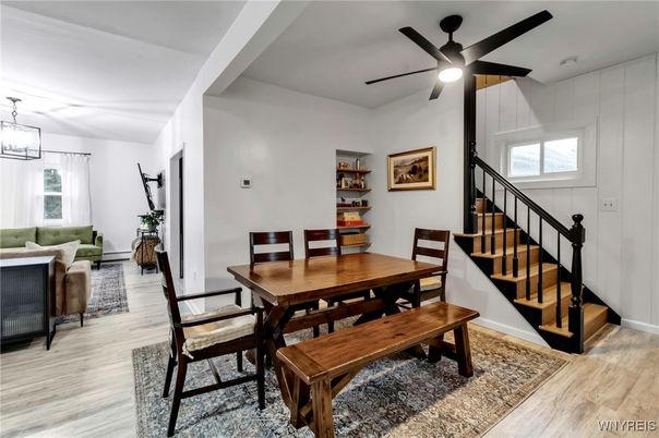 Dining room, Interior, Wood Texture Flooring