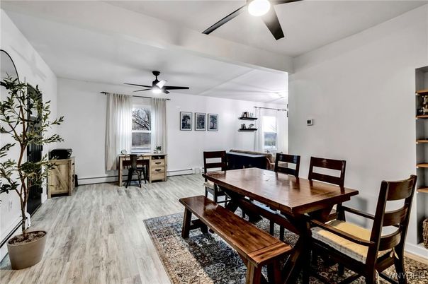 Dining room, Interior, Wood Texture Flooring