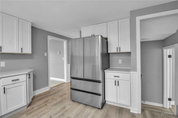 Interior, Kitchen, Stainless Steel Appliances, Wood Texture Flooring