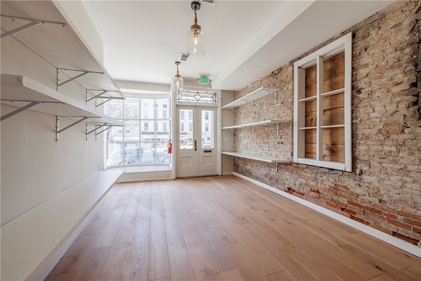 Interior, Pendant Lights, Stone Walls, Walk-in Closets, Wood Texture Flooring