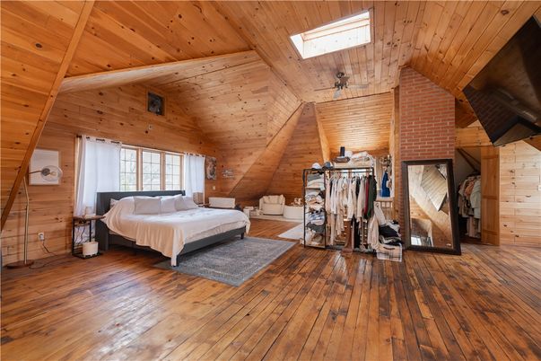 Bedroom, Interior, Stone Walls, Wooden Beams, Wooden Ceilings, Wood Texture Flooring, Wooden Walls
