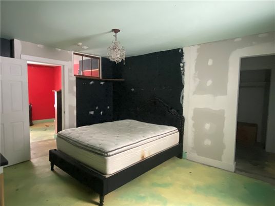 Bedroom, Chandelier, Interior